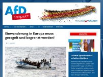 Bild zum Artikel: Einwanderung in Europa muss geregelt und begrenzt werden!