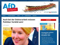 Bild zum Artikel: Auch bei der Doktorarbeit müssen Politiker Vorbild sein!