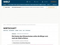 Bild zum Artikel: Die Kosten des Klimaschutzes sollen die Bürger erst nach der Wahl erfahren