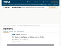 Bild zum Artikel: Der deutsche Alleingang im Klimaschutz ist sinnlos