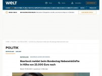 Bild zum Artikel: Bis zu 37.000 Euro – Baerbock meldet beim Bundestag Nebeneinkünfte nach