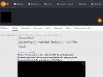 Bild zum Artikel: Lauterbach meldet Nebeneinkünfte nach