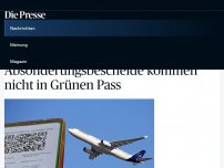 Bild zum Artikel: Absonderungsbescheide kommen nicht in Grünen Pass