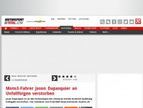 Bild zum Artikel: Moto3-Fahrer Jason Dupasquier an Unfallfolgen verstorben