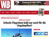 Bild zum Artikel: Schock: Flugreisen bald nur noch für die Ungeimpften?