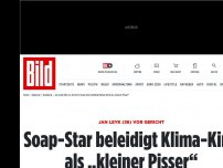 Bild zum Artikel: Jan Leyk (36) vor Gericht - Soap-Star beleidigt Klima-Kind als „kleiner Pisser“