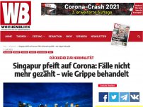 Bild zum Artikel: Singapur pfeift auf Corona: Fälle nicht mehr gezählt – wie Grippe behandelt