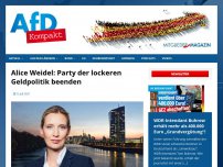 Bild zum Artikel: Alice Weidel: Party der lockeren Geldpolitik beenden