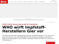 Bild zum Artikel: Dritte Auffrischungsimpfung gilt als fragwürdig: WHO wirft Impfstoff-Herstellern Gier vor