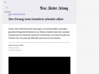 Bild zum Artikel: DER ANDERE BLICK - Der Zwang zum Gendern schadet allen