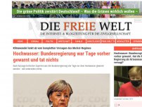 Bild zum Artikel: Hochwasser: Bundesregierung war Tage vorher gewarnt und tat nichts