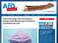 Bild zum Artikel: Labortest zeigt: Fast alle Masken weisen hohe Belastung von Keimen und Bakterien auf!