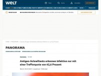 Bild zum Artikel: Antigen-Schnelltests erkennen Infektion nur mit einer Trefferquote von 42,6 Prozent