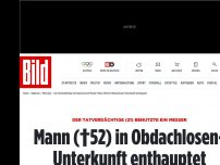 Bild zum Artikel: Tatwaffe war ein Messer - Mann (†52) in Obdachlosen- Unterkunft enthauptet