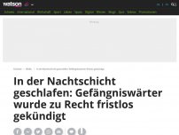 Bild zum Artikel: In der Nachtschicht geschlafen: Gefängniswärter wurde zu Recht fristlos gekündigt