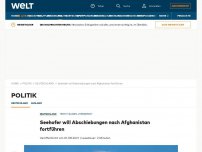 Bild zum Artikel: Seehofer will Abschiebungen nach Afghanistan weiterführen