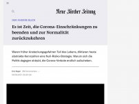 Bild zum Artikel: DER ANDERE BLICK - Der pandemische Zeitgeist: Warum sich die Politik dagegen sträubt, die Corona-Verbote endlich aufzuheben