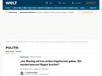 Bild zum Artikel: „Am Montag wird es zivilen Ungehorsam geben. Wir werden bewusst Regeln brechen“