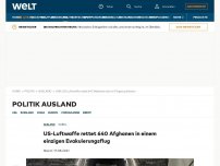 Bild zum Artikel: US-Luftwaffe rettet 640 Afghanen in einem einzigen Evakuierungsflug