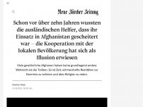 Bild zum Artikel: Schon vor über zehn Jahren wussten die ausländischen Helfer, dass ihr Einsatz in Afghanistan gescheitert war – die Kooperation mit der lokalen Bevölkerung hat sich als Illusion erwiesen