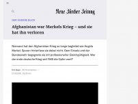 Bild zum Artikel: DER ANDERE BLICK - Afghanistan war Merkels Krieg – und sie hat ihn verloren