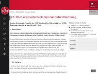 Bild zum Artikel: 2:1! Club erarbeitet sich den nächsten Heimsieg