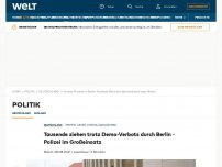 Bild zum Artikel: Mehr als 4200 Polizisten – Berlin wappnet sich trotz Demo-Verboten für Großeinsätze