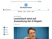 Bild zum Artikel: Corona-Pandemie - Lauterbach setzt auf Ausweitung der G-Regeln