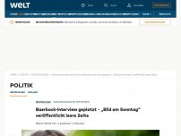 Bild zum Artikel: Baerbock-Interview geplatzt – „Bild am Sonntag“ veröffentlicht leere Seite