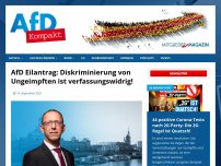 Bild zum Artikel: AfD Eilantrag: Diskriminierung von Ungeimpften ist verfassungswidrig!