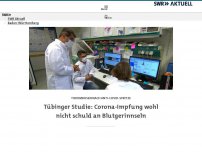 Bild zum Artikel: Tübinger Studie: Corona-Impfung nicht schuld an Blutgerinnseln