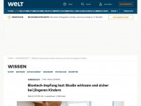 Bild zum Artikel: Biontech-Impfung laut Studie wirksam und sicher bei jüngeren Kindern