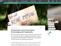 Bild zum Artikel: Ab November keine Lohnfortzahlung für Ungeimpfte bei Quarantäne