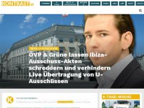 Bild zum Artikel: ÖVP und Grüne lassen Ibiza-Ausschuss-Akten schreddern und verhindern Live Übertragung von U-Ausschüssen