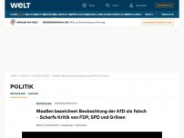 Bild zum Artikel: Maaßen bezeichnet die Beobachtung der AfD als falsch – Scharfe Kritik von der FDP