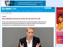 Bild zum Artikel: Alice Weidels Partnerin wirbt für die Ehe für alle