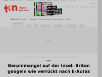 Bild zum Artikel: Benzinmangel auf der Insel: Briten googeln wie verrückt nach E-Autos