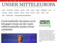 Bild zum Artikel: Covid-Impfstoffe: Rumänien ermittelt gegen Ursula van der Leyen; mRNA-Impfstoffe werden immer unbeliebter