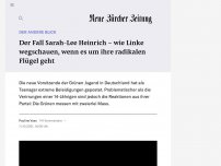 Bild zum Artikel: DER ANDERE BLICK - Der Fall Sarah-Lee Heinrich – wie Linke wegschauen, wenn es um ihre radikalen Flügel geht