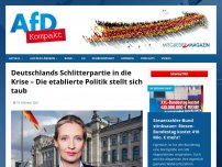 Bild zum Artikel: Deutschlands Schlitterpartie in die Krise – die etablierte Politik stellt sich taub