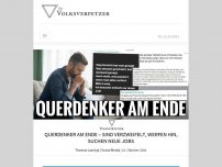 Bild zum Artikel: Querdenker am Ende – sind verzweifelt, werfen hin, suchen neue Jobs