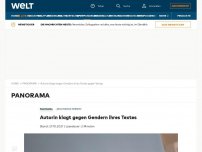 Bild zum Artikel: Autorin klagt gegen Gendern ihres Textes gegen Verlag