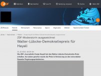 Bild zum Artikel: Walter-Lübcke-Demokratiepreis für Hayali