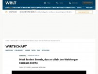 Bild zum Artikel: Musk fordert Beweis, dass er allein den Welthunger besiegen könnte