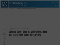 Bild zum Artikel: Dickes Ding: Wer zu viel wiegt, darf auf Reiterhof nicht aufs Pferd