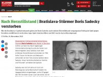 Bild zum Artikel: Bratislava-Stürmer Sadecky verstorben