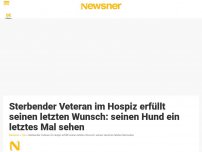 Bild zum Artikel: Sterbender Veteran im Hospiz erfüllt seinen letzten Wunsch: seinen Hund ein letztes Mal sehen