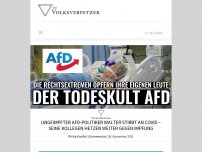 Bild zum Artikel: Ungeimpfter AfD-Politiker Walter stirbt an Covid – seine Kollegen hetzen weiter gegen Impfung