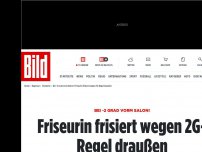 Bild zum Artikel: BEI -2 GRAD! - Friseurin frisiert wegen 2G-Regel draußen