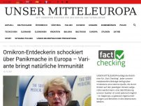 Bild zum Artikel: Omikron-Entdeckerin schockiert über Panikmache in Europa – Variante bringt natürliche Immunität